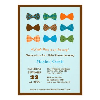 Bow Tie Baby Shower Invitation