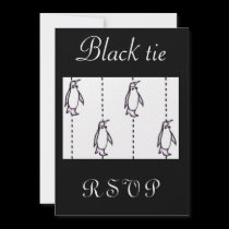 bow tie penguin invitations