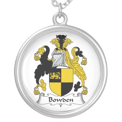 Bowden Family Crest Personalized Necklace by coatsofarms. Buy these Bowden Family Crest gifts.