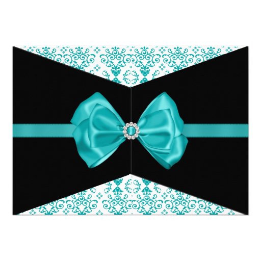 Bowed Damask Invite [Teal]