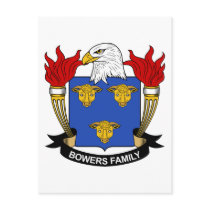Bowers Family Crest postcards