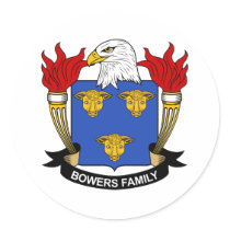 Bowers Family Crest stickers