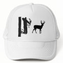Bowhunter in Treestand Shooting Deer hats