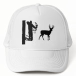 Bowhunter in Treestand Shooting Deer hats