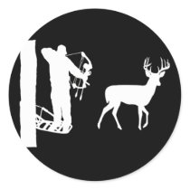Bowhunter in Treestand Shooting Deer stickers