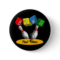 Bowl a Rama Bowling Pinback Button
