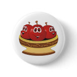 Bowl full of Cherries Cartoon Button