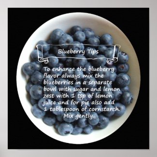 Bowl of Blueberries 12"x12" Poster