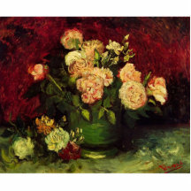 Bowl of Peonies and Rose,Vincent van Gogh.  World Photo Sculpture