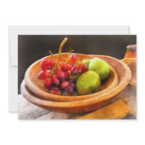 Bowl of Red Grapes and Pears invitations