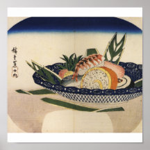 Bowl of Sushi, circa 1800's Japan. Poster