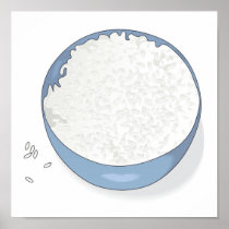 bowl of white rice print