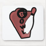 Bowl Pin Red Retro Bowling Sign Mousepad