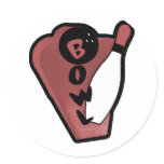 Bowl Pin Red Retro Bowling Sign Stickers