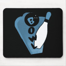Bowl Pin Retro Bowling Ad Logo Blue Mousepads