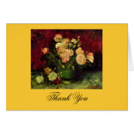 Bowl with Peonies and Roses, Vincent van Gogh Greeting Card