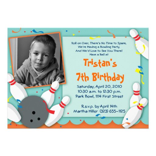"Bowled Over" Party Invitation - Boys