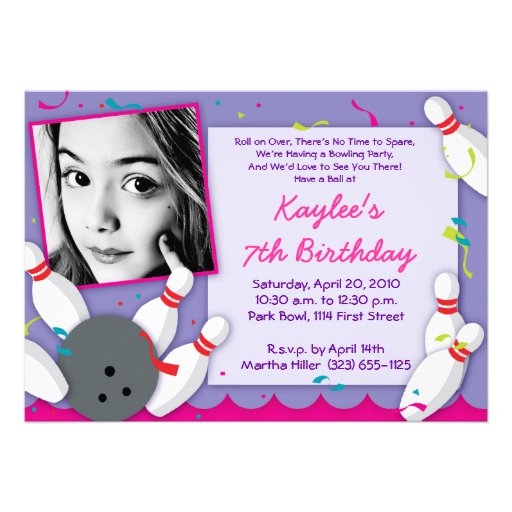 "Bowled Over" Party Invitation - Girls