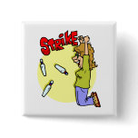 bowler celebrating strike cartoon pins