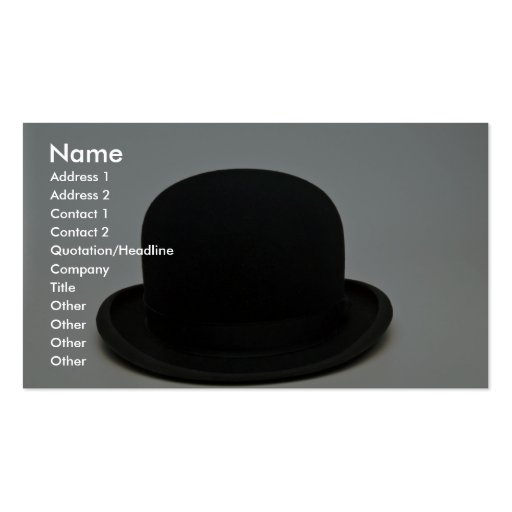 Bowler hat business card template (front side)