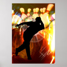 Bowler with Strike Explosion Print
