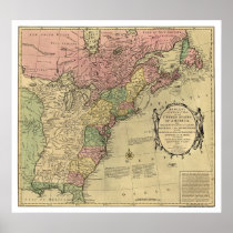Bowles Map of America 1784 Poster