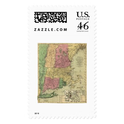 Bowle's Map of New England 1784 Stamps by lc_maps