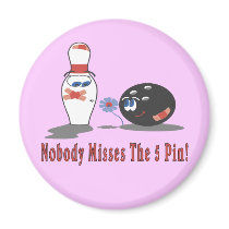Bowling 5 Pin Fridge Magnet