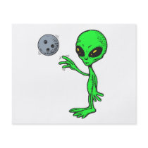 bowling alien flyer design