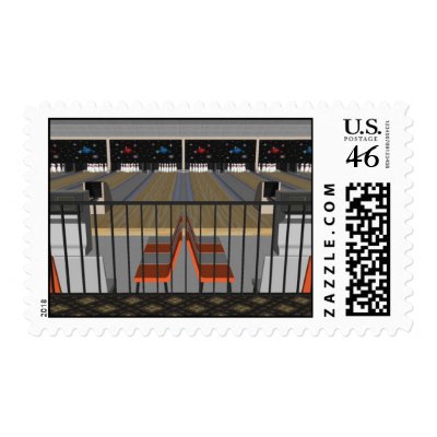 Bowling Alley: 3D Model: Custom Postage Stamps by spiritswitchboard