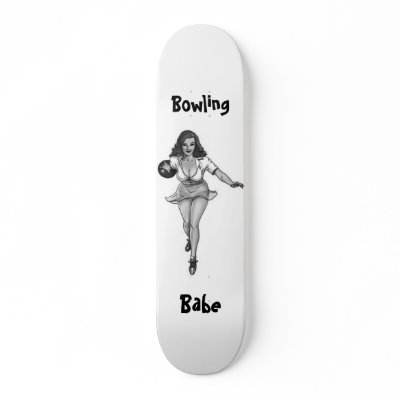 bowling babe skate deck by jvinnyg