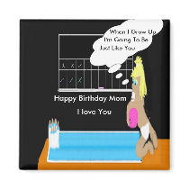 Bowling baby Happy Birthday Mom Magnet by DoviGirl2008 Bowling baby Happy Birthday Mom Magnet