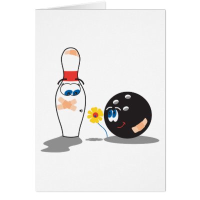 bowling ball and pin truce love cards by sports_shop