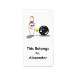 bowling ball and pin truce love custom address labels