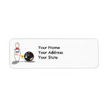 bowling ball and pin truce love custom return address label