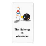 bowling ball and pin truce love shipping label
