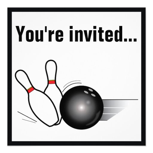Bowling Ball and Pins After-Game Party Invite