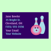 Bowling Ball and Pins Business Cards business cards