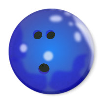 Bowling Ball (Blue) Refrigerator Magnets