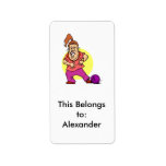 bowling ball crushing foot lady cartoon personalized address labels
