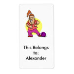 bowling ball crushing foot lady cartoon custom shipping label