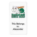bowling ball gone mad personalized shipping label
