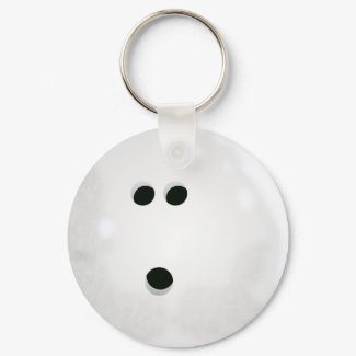 White Bowling Ball Keychain White Bowling Ball Keychain
