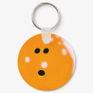 Orange Bowling Ball Keychain Orange Bowling Ball Keychain