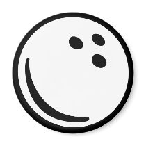 Bowling ball fridge magnet