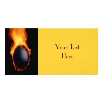 Bowling Ball On Fire Photo Card by norman888