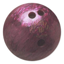 bowling ball photo round sticker