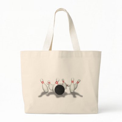 Bowling Ball & Pins: 3D Model: Tote Bags by spiritswitchboard