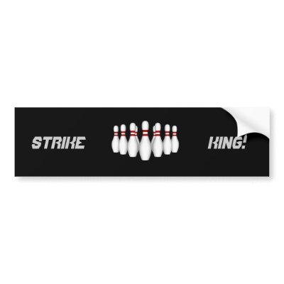 Bowling Ball & Pins: 3D Model: Bumper Sticker by spiritswitchboard
