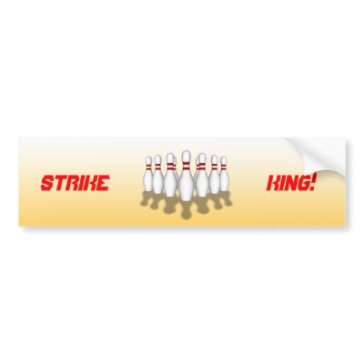 Bowling Ball & Pins: 3D Model: Bumper Sticker by spiritswitchboard